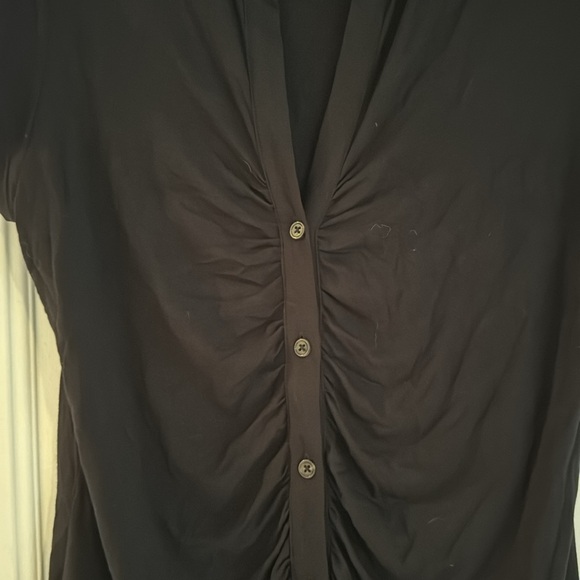 Sanctuary black polo, button down with ruching, xl - Picture 3 of 7